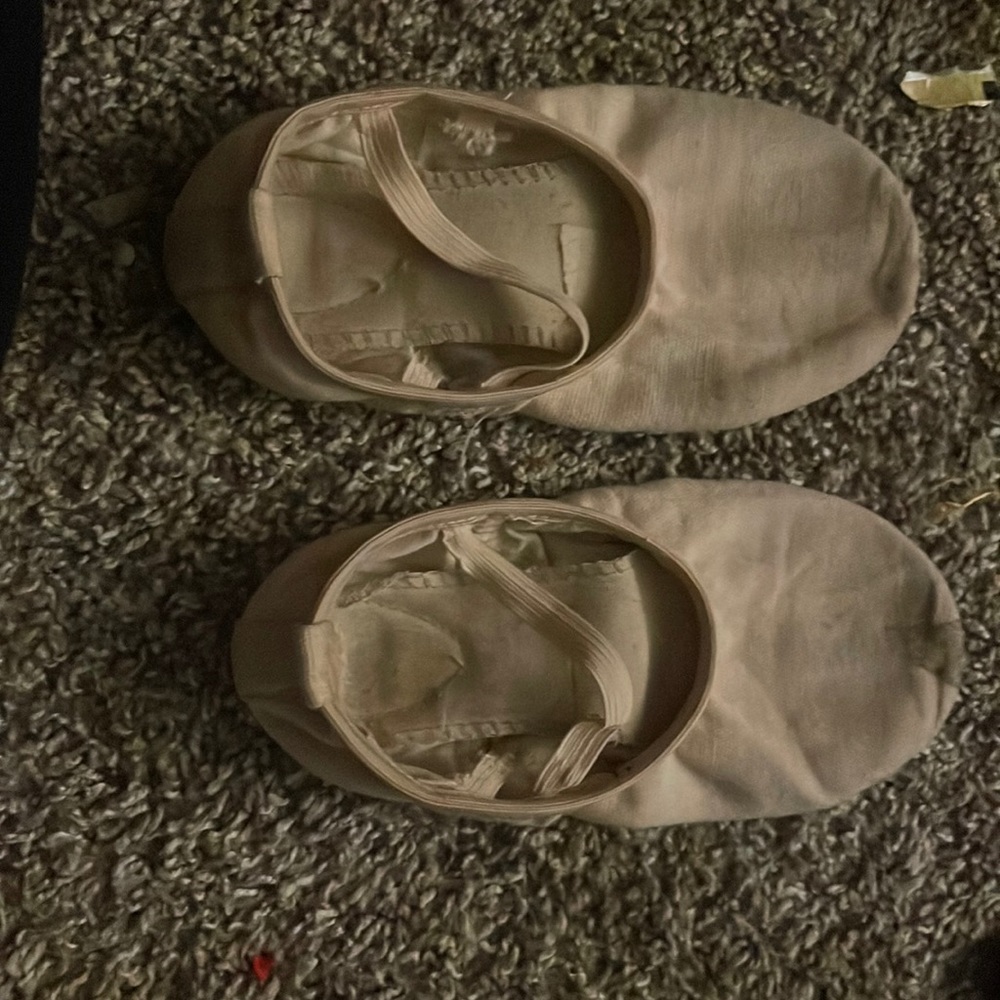 Caucasian colored ballet shoes for girls
